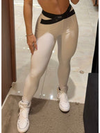 Conjunto Fitness Elastico Branco E Preta